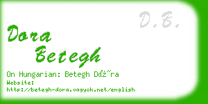 dora betegh business card